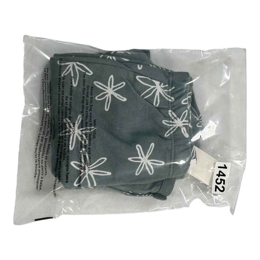 GRAYSON Mini Gray Blue Floral‎ T-Shirt & Pants Set - Size 3-6M - NWT